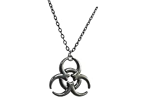 Nugoth Cyber Steampunk Biohazard Radioactive Chain Pendant Necklace for Men Women