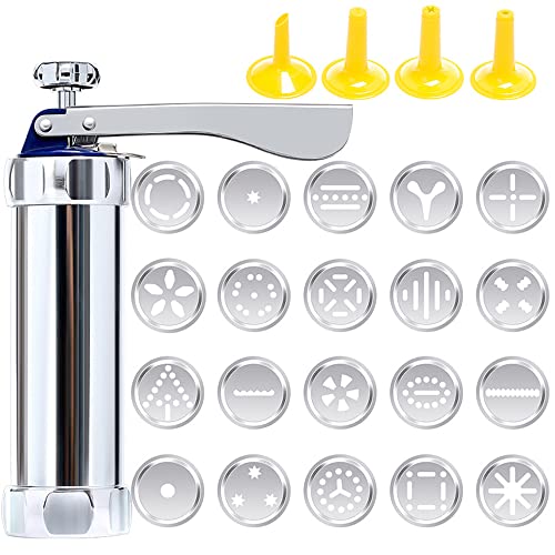 TRGGDEE Cookie Press, Metal Cookie Press Gun, Cookie Press with Star Tip, Suitable for Diy Cookie Making and Decoration