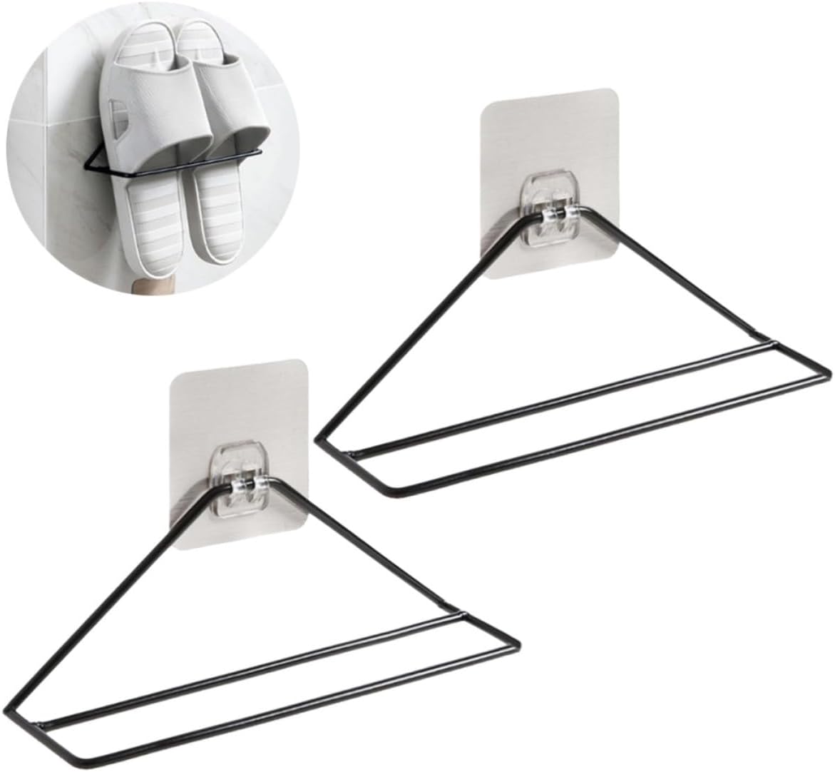 2pcs Wall Mounted Iron Shoe Rack Triangle Hanging Organizer