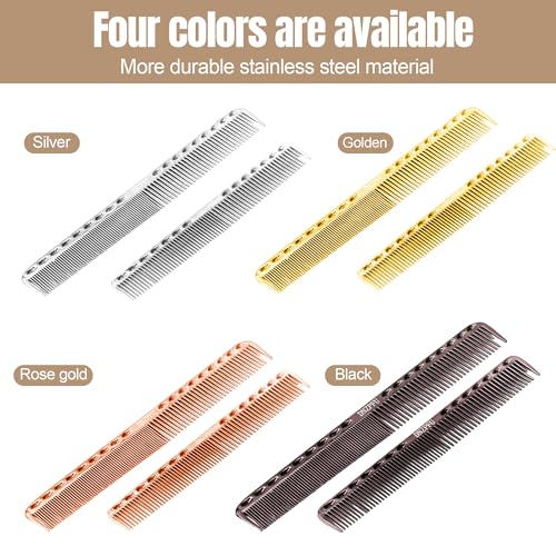 Pack de 2 Peines Fino Acero Inoxidable Color Dorado miniatura 5