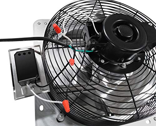 KEN BROWN 12 Inch Variable Shutter Exhaust Fan Wall Mounted With Speed Controller 1800CFM For Garages And Shops,Greenhouse,Attic Ventilation - Thumbnail 4