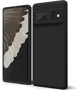 جراب سيليكون سائل لموبايل جوجل بيكسل 6 من الجوال (اسود)