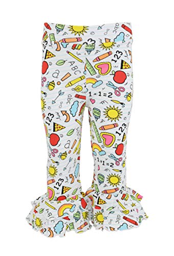 Image of Unique Baby 2 Piece Girls Double Ruffle Leggings and Long Sleeve Shirt Clothes Set Kid and Toddler Girl Outfit
