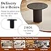 ModaWhly Round Dining Table for 4, Black Farmhouse 35