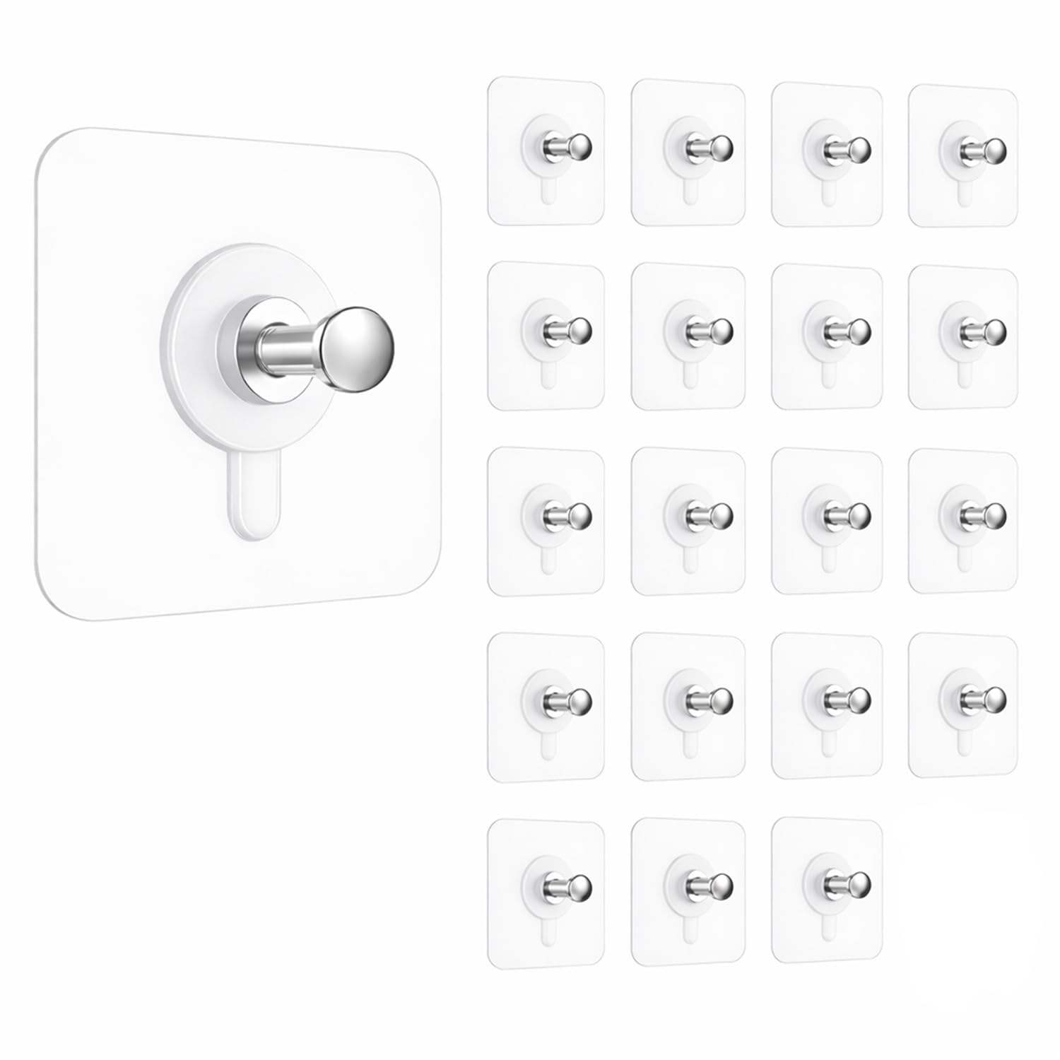 DALUCI 20 Pcs Photo Frame Hooks for Wall Without Drilling | Self Adhesive Wall Hooks for Hanging | Nail Free Sticky Hooks for Photo Hanging & Wall Decor (Pack of 20)