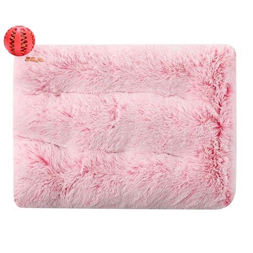 DOTBUY-SHOP Large Dog Bed Washable Plush, Soft Comfy Cat Bed Felt Rectangle Dog Bed Plain, Warm Pet Bed for autumn and Winter, Orthopedic Dog Beds Gift for Dogs and Cats (95X65cm,Pink)