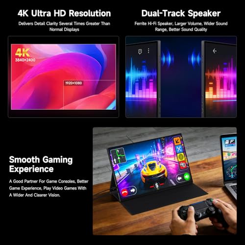 Image of waveshare Luckfox 16inch 4K Portable Touch Monitor with Magnetic Protective Case, 3840 x 2400 Resolution, HDR 120Hz Refresh Rate, IPS Panel, Optical Bonding, 10-Point Touch
