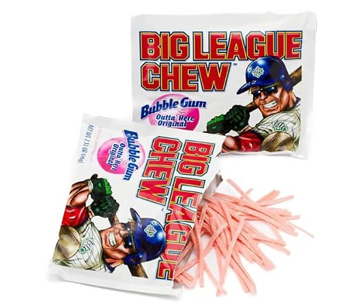 Big League Chew Outta Here Original Shredded Bubble Gum, 2.12 oz Pack of 3 w/Exit 28 Bargains Sticker - Original Bubble Gum