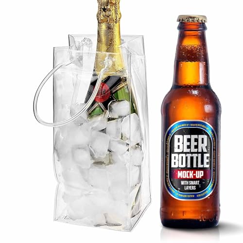 Niktule Enfriador de Vino con de Hielo | Conservador frío de Botellas de Cerveza a Prueba de Fugas de PVC,de Hielo para Enfriador de Vino para Fiestas al Aire Libre, Aislante para Botellas de Cerveza