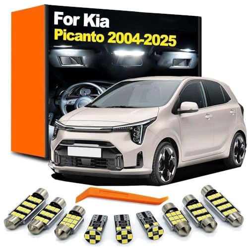 QOEFMVDB LED Interior Light License Plate Kit, for Kia Picanto Morning 2004-2018 2019 2020 2021 2022 2023 2024 2025