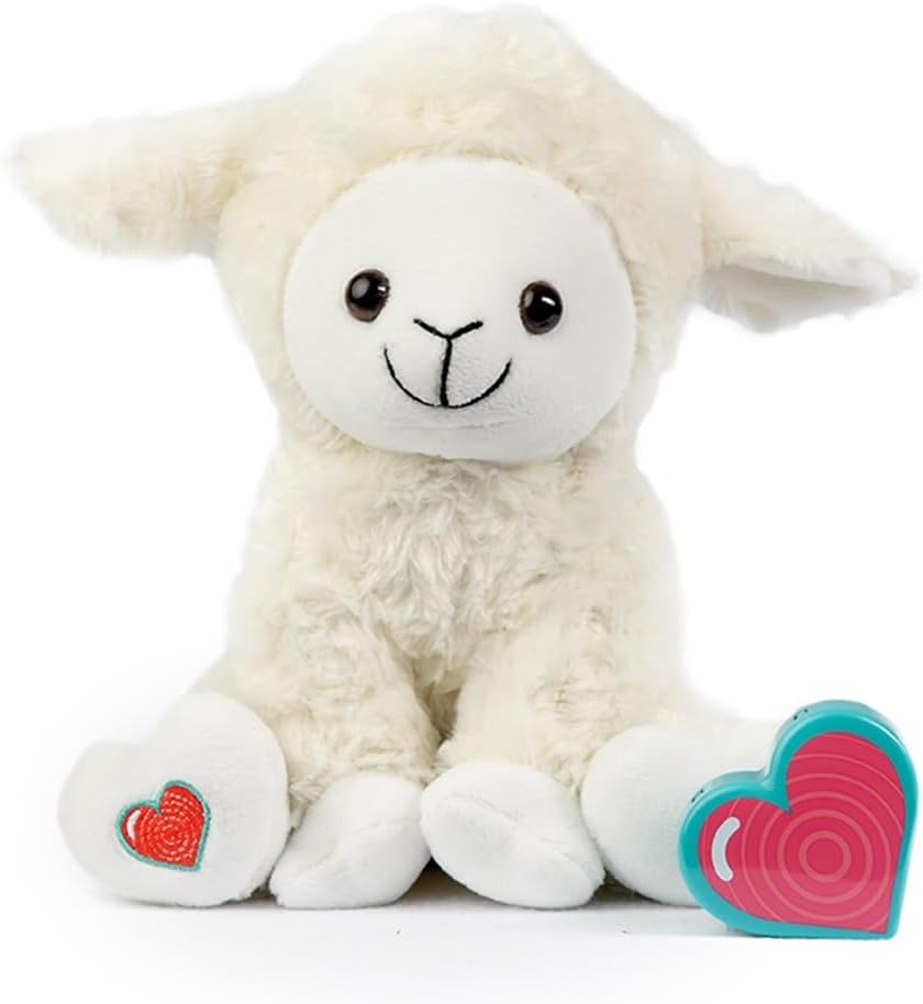 My Baby’s Heartbeat Bear, 20 Second Voice Recorder, Recordable Plush Keepsake, Heartbeat Recorder Memory Gift for Pregnancy and Expecting Parents, 8 Inch, Not a Medical Device, Lamb