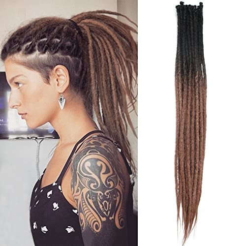 Sottile 0,6 cm Sintetico Dreadlock Estensioni Fatte a Mano 24 Pollici 20 Fili Capelli all'Uncinetto Lunghe Trecce all'Uncinetto Hip-Hop Stile Morbido Dreads Estensioni dei Capelli