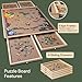 PlayVibe 1000 Piece Puzzle Board with Drawers and Cover - Portable Wooden Jigsaw Puzzle Tray with Drawers, Solve Station & Sturdy Table - Be in Control with a Stable Base