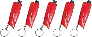 5PCS Window Breaker Seatbelt Cutter, 3-in-1 Mini Glass Breaker Emergency Seat Belt Cutter Keychain, Spring-Loaded Safety H...