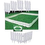Garden Guard | 108cm Length | Durable Garden Partition Boundary Fence | 30cm Tall Picket Fence + 16cm Spikes | White PVC Material | Ideal for Plant Protection & Outdoor Decoration (4 Piece Set)