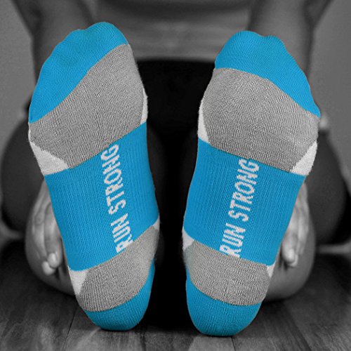 Gone For a Run Inspirational Ankle Socks for Women - Affirmation - Fun Running Socks - Runners Gifts & Motivation - 13.1 (Baby Blue) - Thumbnail 3