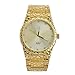 Techno Pave Hip Hop Plain Nugget 14K Gold Metal Band Watches WM 8364 G