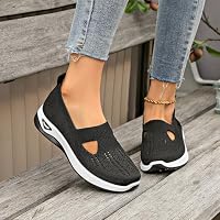Baskets Femme Confort Pieds Larges - Chaussures Orthopédiques Sport Marche, Printemps/été, Plateforme Légère