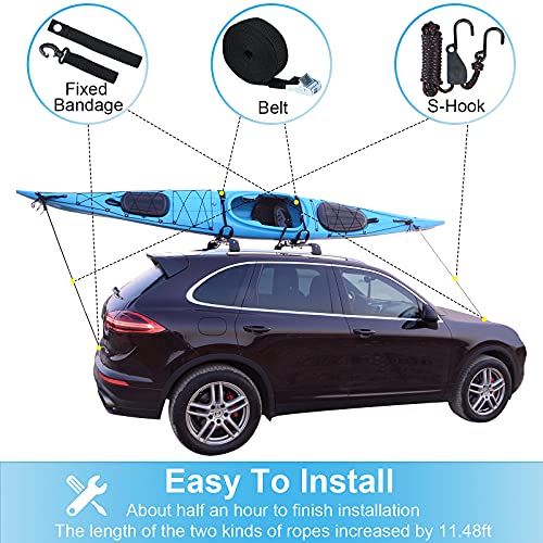 J Bar Kayak Roof Rack, Universal Kayak Carrier for Kayaks, Canoe