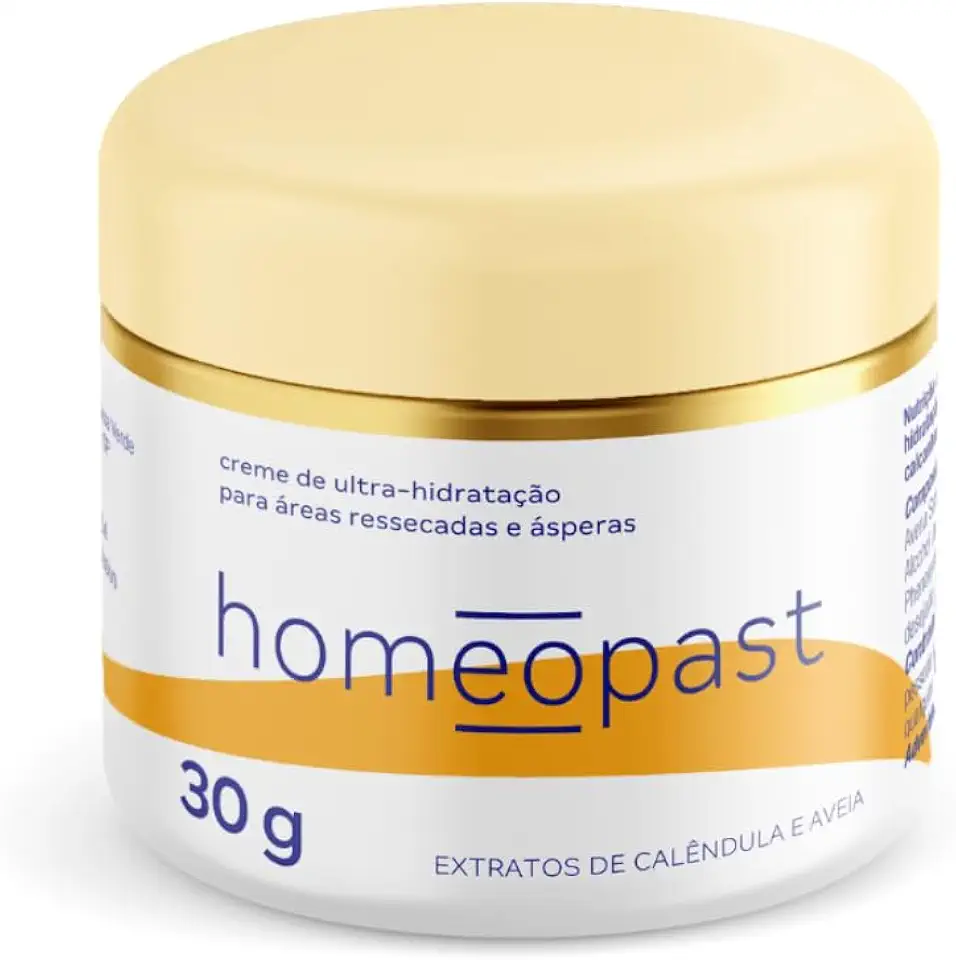 Creme Ultra Hidratação Homeopast 30g - Ação Intensiva P/Áreas Extremamente Ressecadas