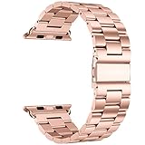 Valuebuybuy Stainless Steel Metal Clasp Buckle Wrist Strap for Apple Watch - Rose Gold/38mm