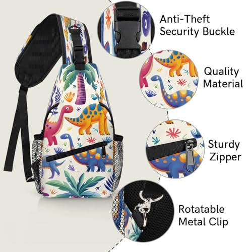 Bolso crossbody unisex con diseño de dinosaurios miniatura 3