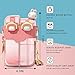 HiGropcore Kawaii Water Bottle Cute Water Bottles with Straw, Double Chamber Water Bottle with Adjustable Strap and Kawaii 3D Stickers, Portable Leakproof Water Jug, 26oz