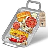 🥦 ROSTFREI & SICHER: Der flache Grillkorb aus hochwertigem, rostfreiem Edelstahl hergestellt, ist besonders langlebig. Das robuste Material hält garantiert der größten Hitze stand. Grillen ohne Kompromisse für Hobby-Brutzler & Grillmeister!