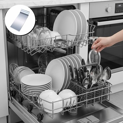 FloraVigo Arbeitsplatten-Wärmedämmfolie, 2er-Packung dampfschutzblech spülmaschine, 695×75 mm, Hitzebeständig, Aluminium Dampfbremsfolie, Passend für Bauknecht Indesit Beko Whirlpool