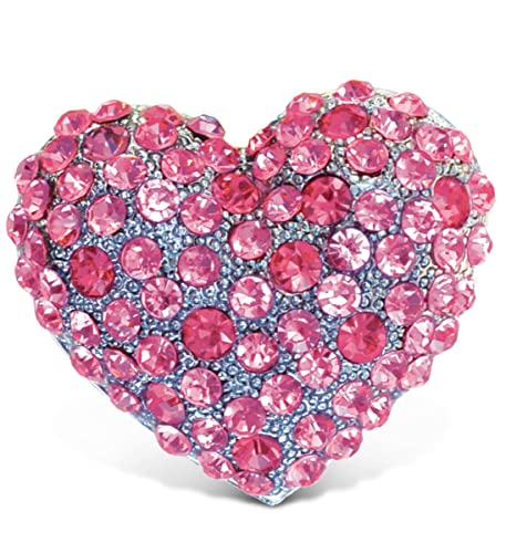 Imán decorativo brillante corazón rosa 1.25 pulg
