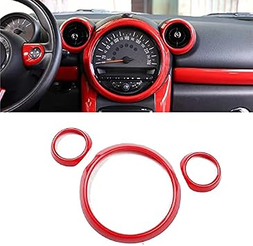 for Mini Countryman R60 2013-2016 3PCS Car Front Air Conditioner Vent Outlet Cover Trim ABS Car Accessories red