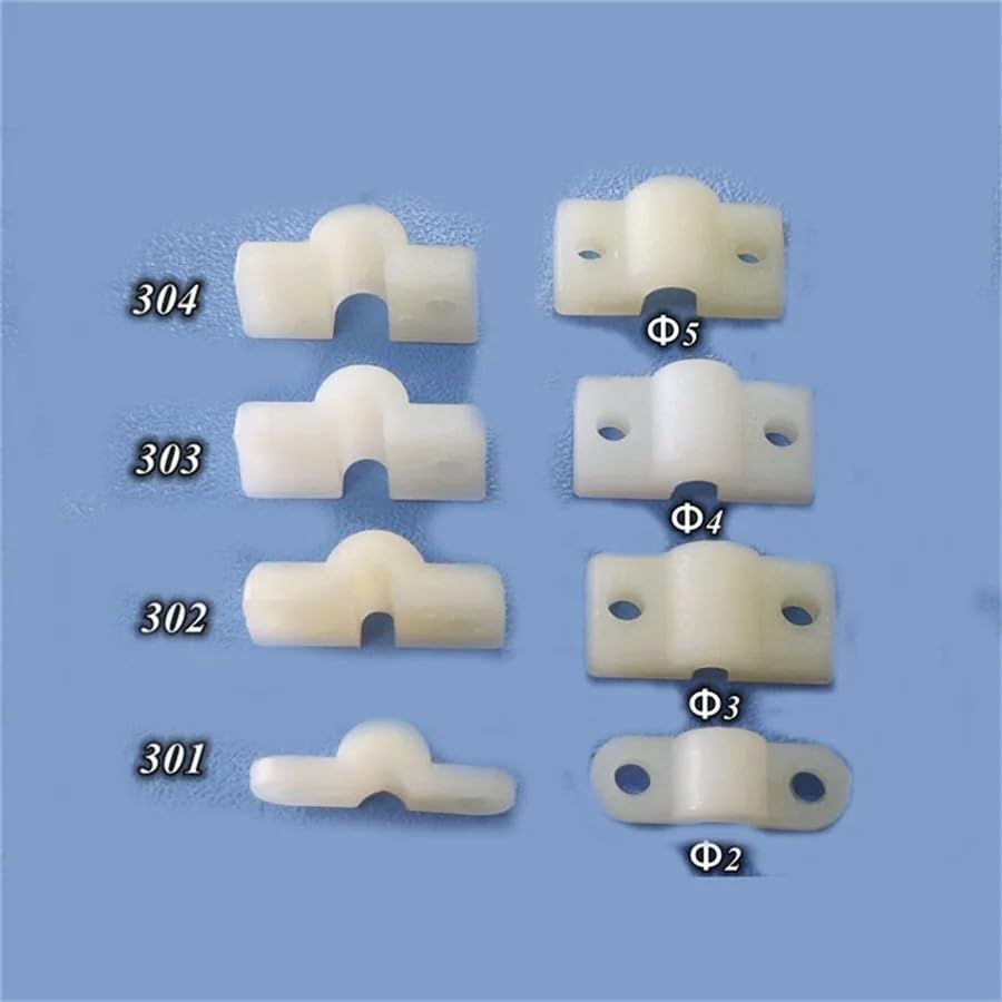 BrewJa 20 Pcs Gear Plates Undercarriage Mounting Strap Saddle Clamp for RC Airplanes Parts Electric Planes Foam Model Accessories (Color : 20 pcs for 4mm Wire)