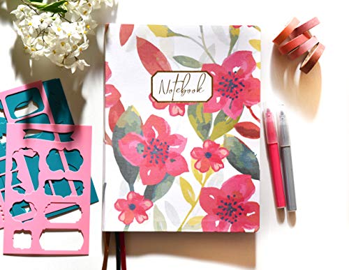 Bullet Journal XL/Cuaderno Punteados - Plantillas De Regalo - Tamaño 19x25cm- Tapa...