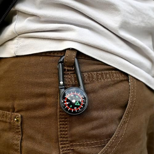 Brújula compacta impermeable para senderismo negro miniatura 7