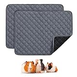 joycloth 2 Pack Guinea Pig Cage Liners Washable Guinea Pig Pee Pads, Fast Super Absorbent Waterproof & Non Slip Guinea Pig Bedding Pad for Small Animals Cages Hamster Rat Rabbit, 26 x 20 in