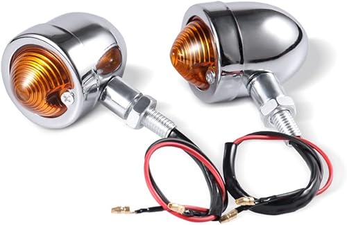 Miniatura 2 de TAKESH Motorcycle Turn Signal Universal Motorcycle Blinkers Chopper Cafe Racer Motorbike Turn Signal Lights Scooters Metal Indicator 12V Black