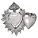Milagro Heart Wall Ornament Ex Voto | Beautiful Sacred Heart Home Décor | Great Catholic Gift for Sacraments and Housewarming | Locket Space for Small Trinkets (Gunmetal)