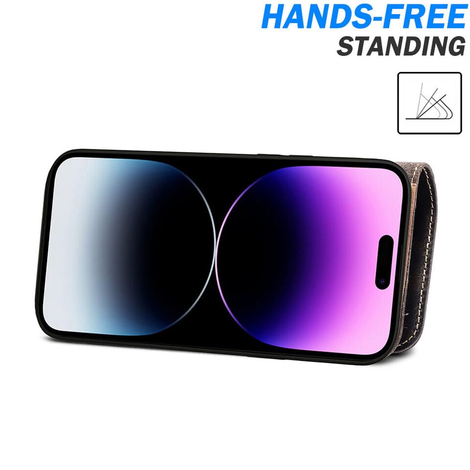 Étui portefeuille Samsung S24 Ultra cuir véritable rouge aimanté - 6