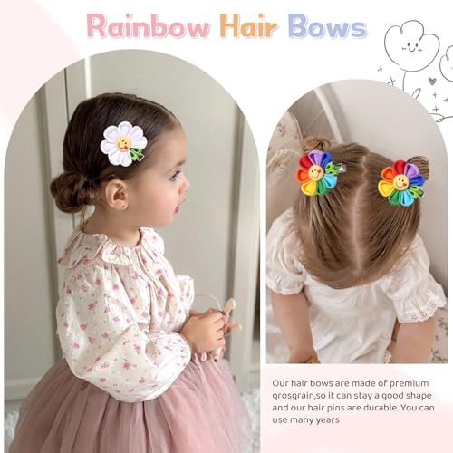6 piezas de pinzas para el cabello con moños coloridos para niñas miniatura 3