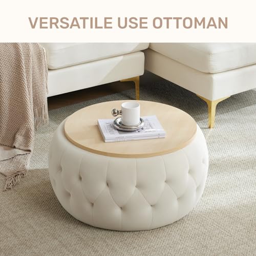 Iwmh STORAGE OTTOMAN-01 Round Storage Ottoman Coffee Table thumb #4