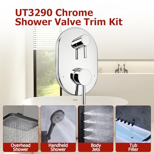 UT3290 Kit de recorte para ducha, compatible con Moen M CORE Serie 3, requiere válvula, cromo | Kit de recorte de válvula de ducha de 2 manijas para válvula mezcladora Moen M CORE, incluye cartucho 1213 para válvulas Moen U232 U362 miniatura 6