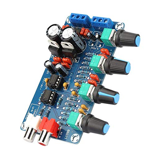 Image of XH-M164 HiFi NE5532 OP-AMP Tone Control Board with Preamp Volume Bass Treble Midrange Equalizer Dual AC 15V Power Input Low Noise Audio Amplifier Module for DIY Audio Projects