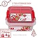 Simplify 5 Compartment Gift Supply Storage Box | 2 Tier Box | Red | Clear Top Lid | Dimensions: 9.5
