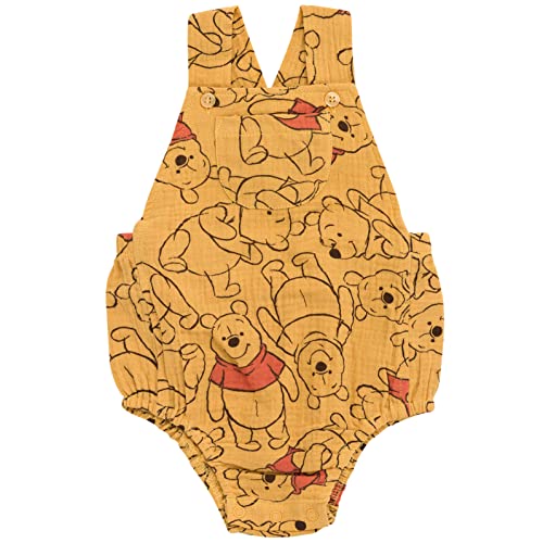 Image of Disney Winnie the Pooh Mickey Mouse Outfit Set Shortall Dress Newborn to Little Kid