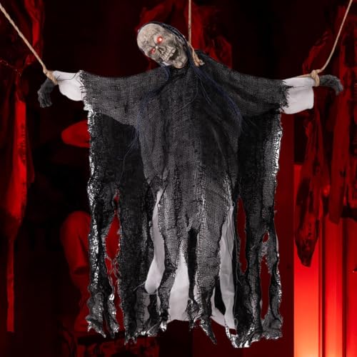 Fantôme d'Halloween effrayant avec son pour blague décorative extérieure - 4