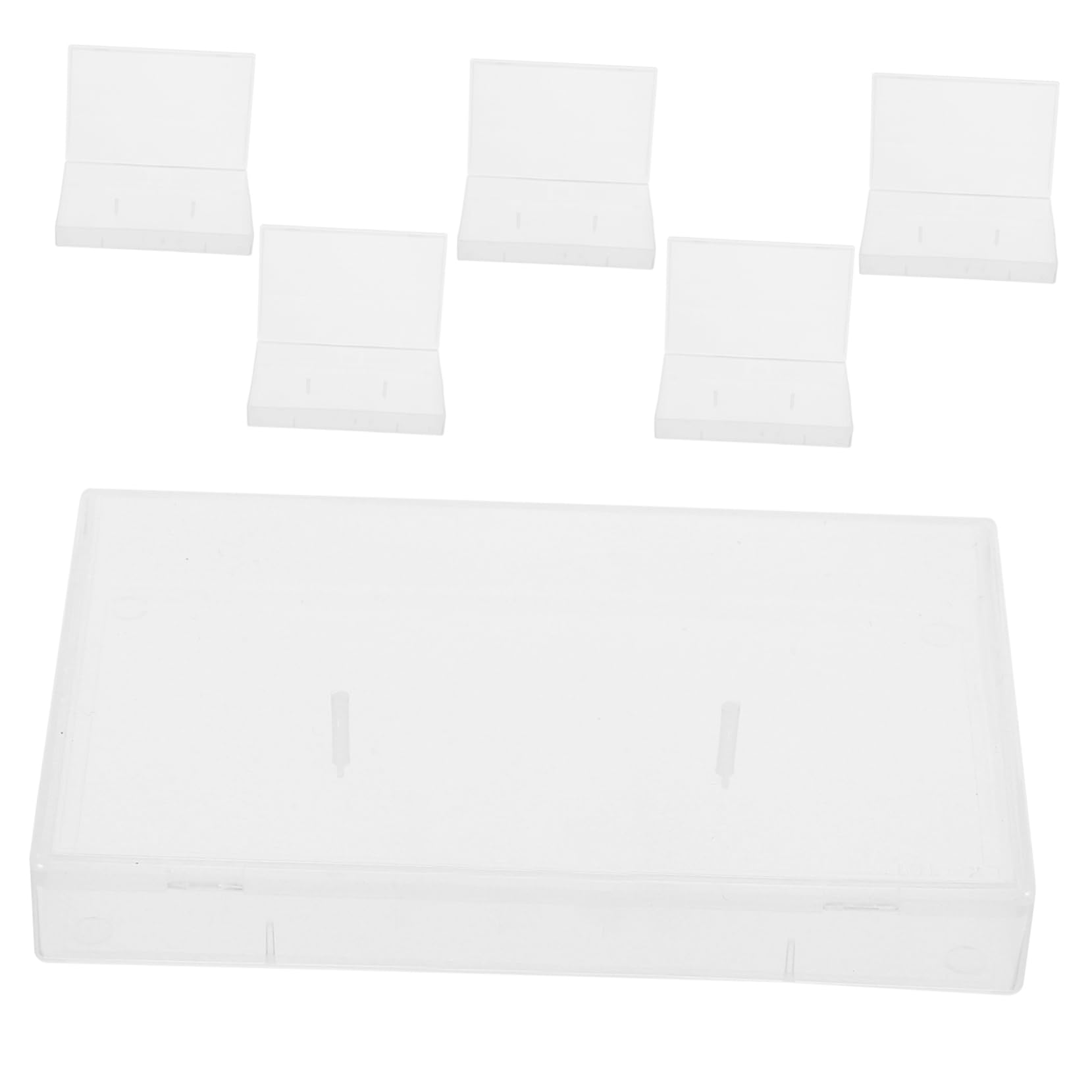 ERINGOGO 6Pcs Semi Transparent Audio Cassette Storage Case Lightweight Plastic Tape Organizer for Easy Access and Protection for Home and Office Use