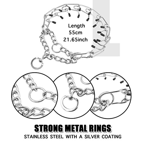 Gaity Pet Dog Prong Collar, Ultra-Plus Prong Training Collar, Stainless Steel With Silver Plating, Available In 4 Sizes - S, M, L, Xl For Samll Medium Large Dogs.(L - 3.5Mm55Cm) #TOP1