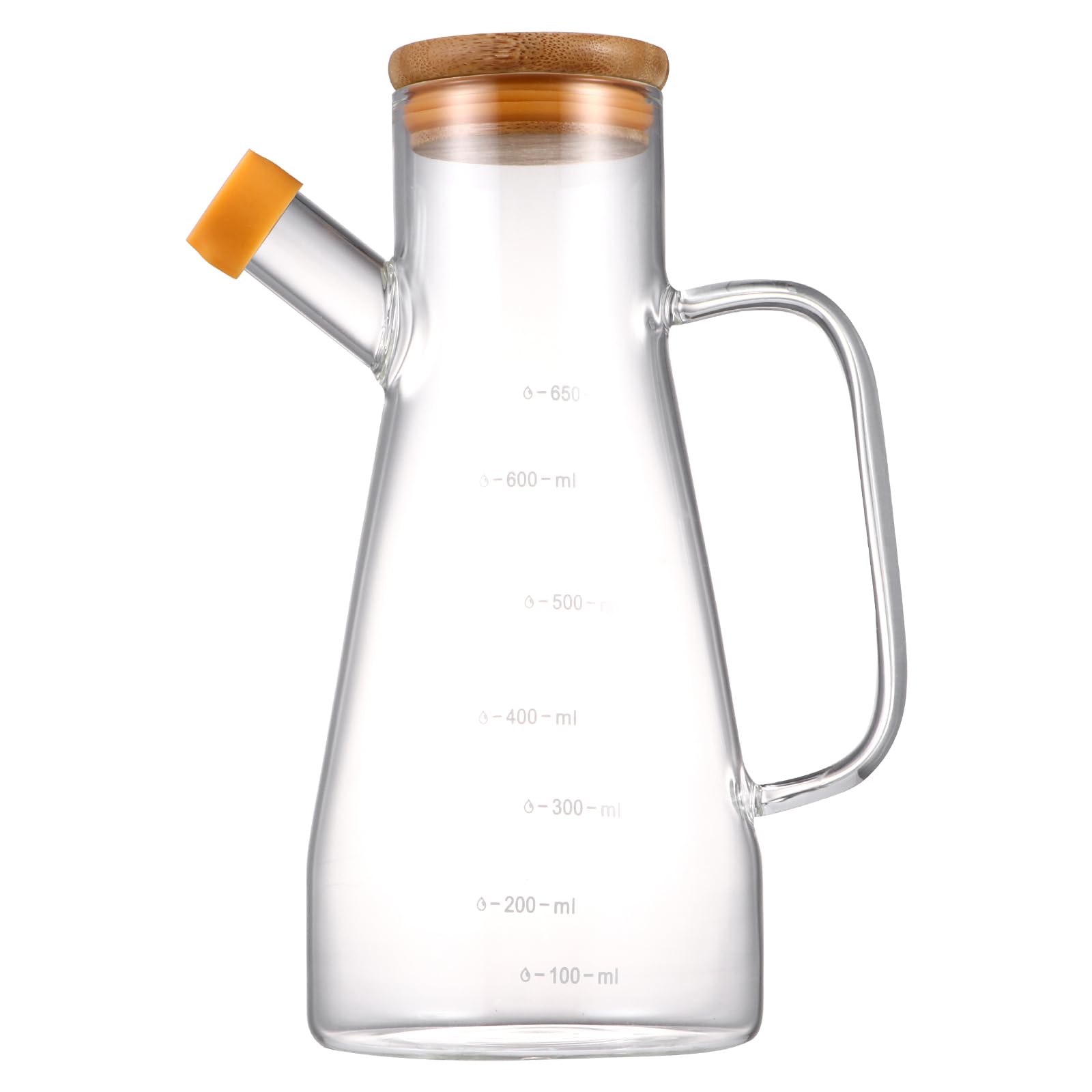 Botella de vidrio premium Hemoton de 500 ml con cubierta de madera