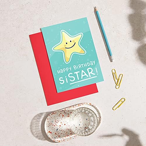 Sister Birthday Card for her - Sister Gift Card - Girls - Happy Birthday - Sistar - Cute and Funny Birthday Cards for her - Daughter Decorations - A5 Size (21cm by 14.8cm)