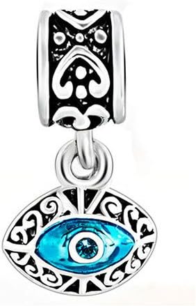 Star Of David Charm Aqua Blue CZ Evil Eye on Hand Of Hamsa Fatima Religious Charms Beads